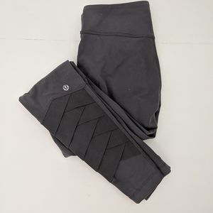 Lululemon gray leggings w/ decorative ankle EUC 6